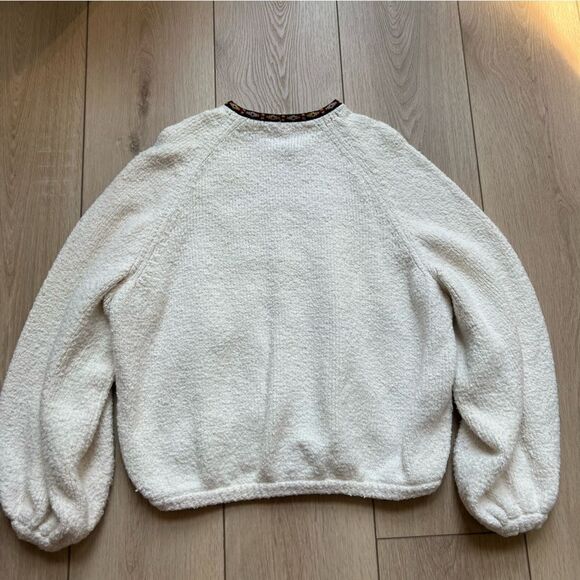 Free People Two Faced Embroidered Jacket Blue Cream Size Small - Picture 16 of 16